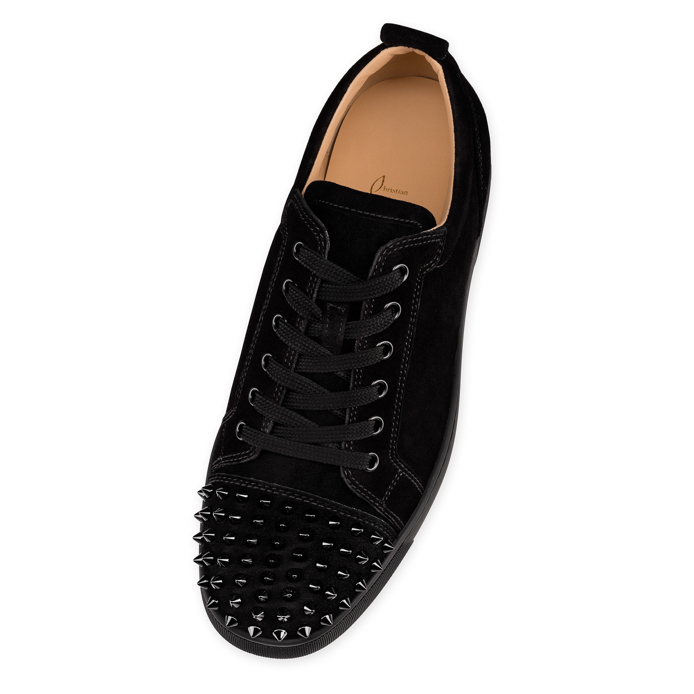 Louis Junior Spikes ブラック ヴーベロア（スエード） - Shoes - Men - Christian Louboutin
