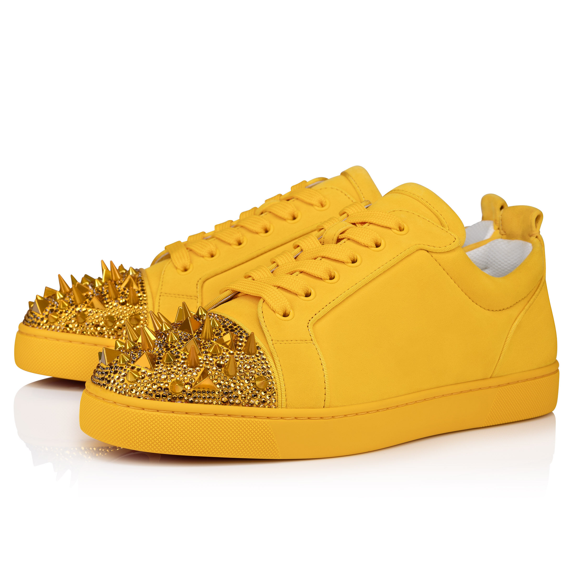 Louis Junior P Pik Pik Strass - スニーカー - スエード - イエロー - メンズ - Christian  Louboutin