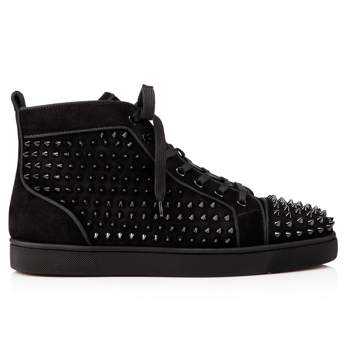 Louis - Sneakers - Suede calf and spikes - Black - Christian