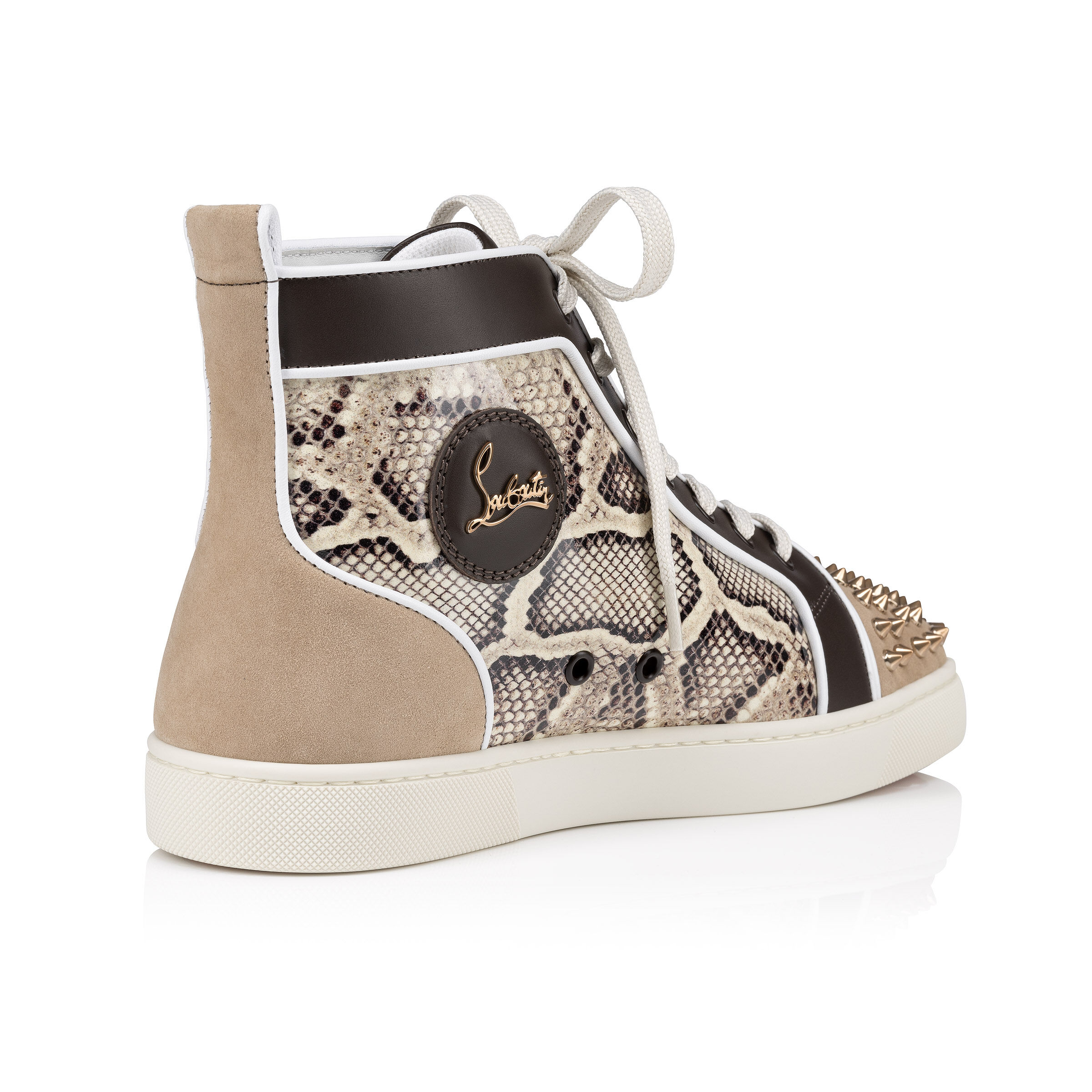 Lou Spikes - ハイカットスニーカー - ヴーベロア（スエード） - ベージュ - メンズ - Christian Louboutin