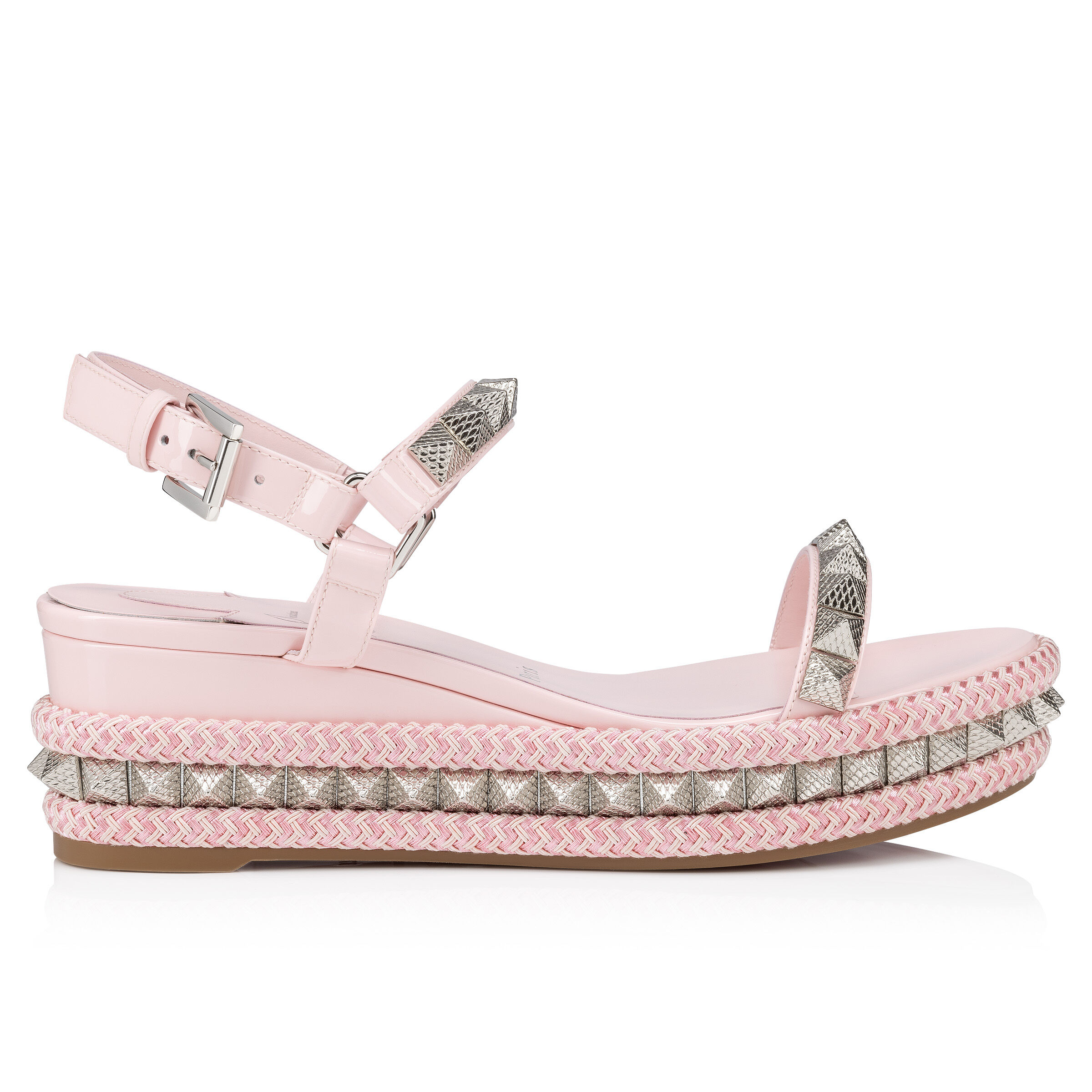 Pyraclou - 60 mm エスパドリーユ - パテントレザー - ピンク - ウィメンズ - Christian Louboutin