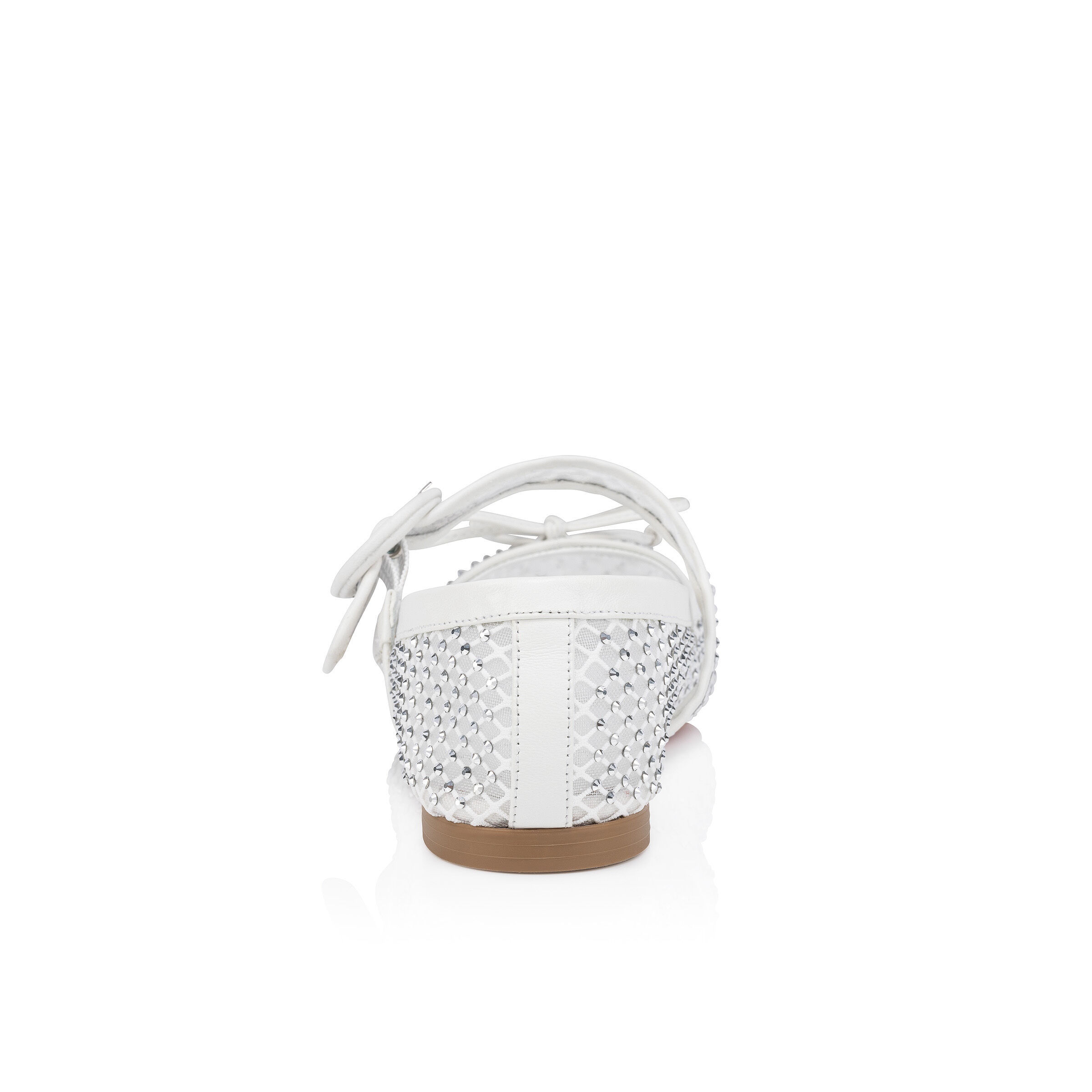 ルブタン Mamastrapitina ストラスメッシュバレリーナ Mamastrapitina - バレリーナ - メッシュ - ホワイト