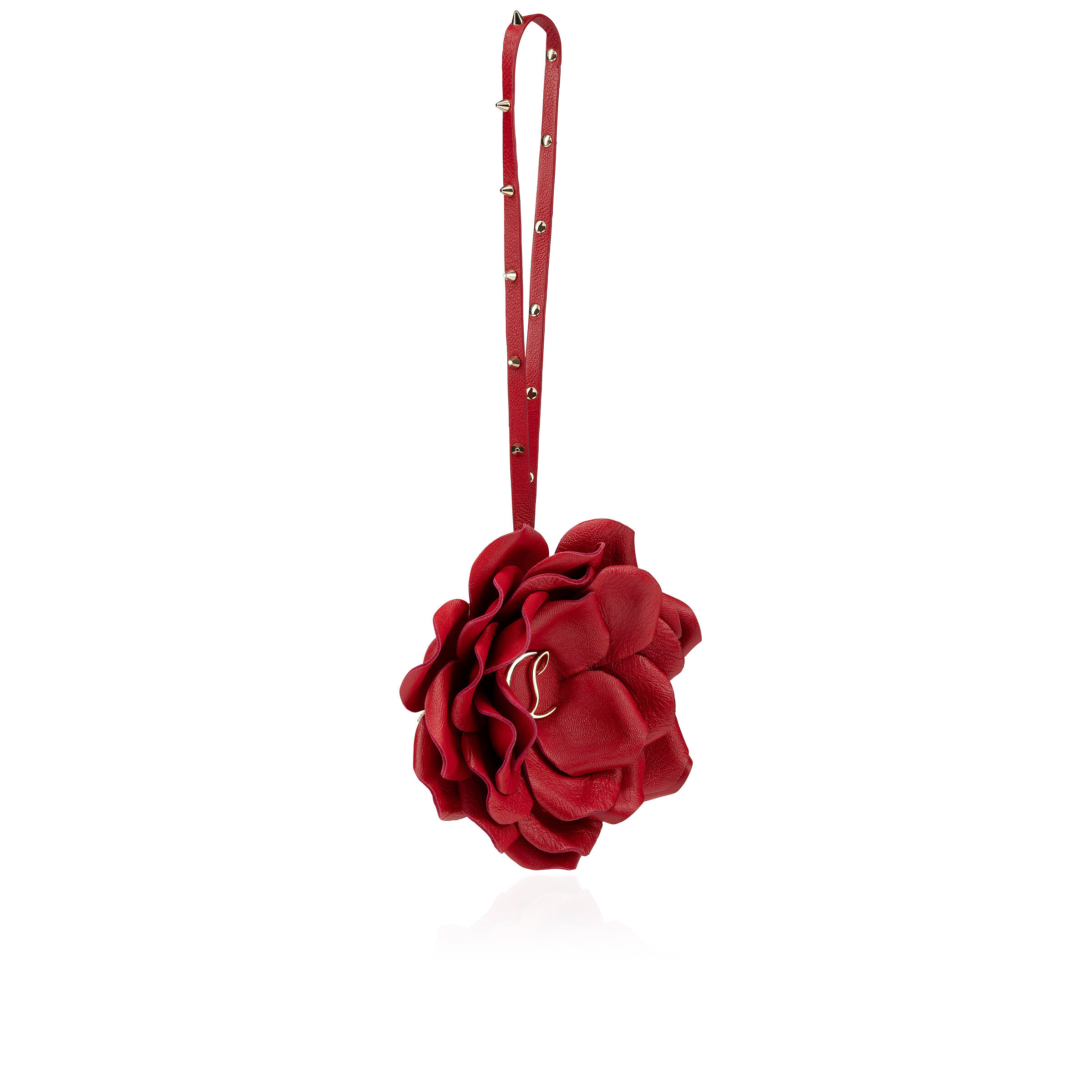 満点の - チャーム - Rose Charm Bag ナッパレザー レッド - 小物