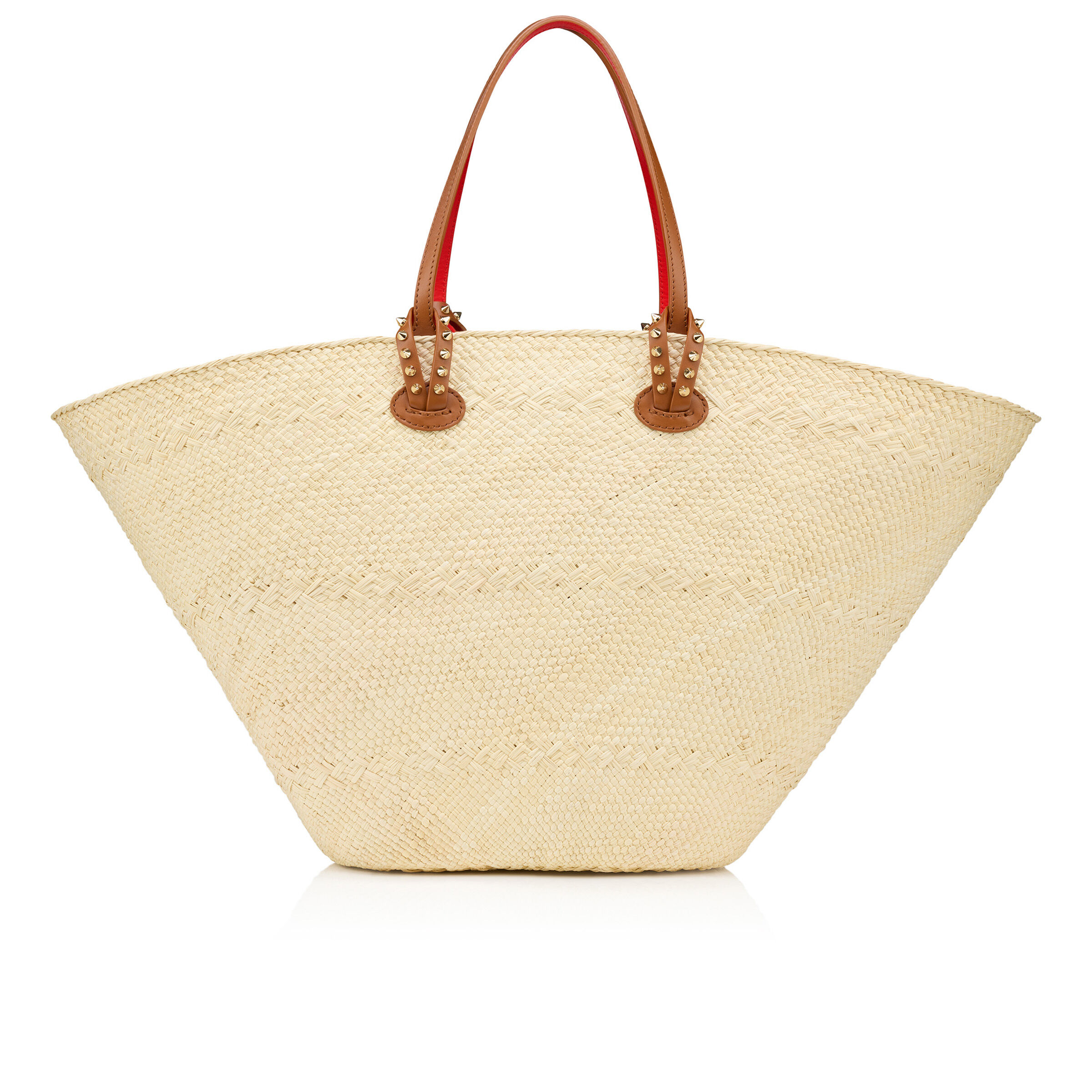関税込【Christian Louboutin】Cabata Large ショッピングバッグ Cabata large - トートバッグ - ラフィア - ベージュ