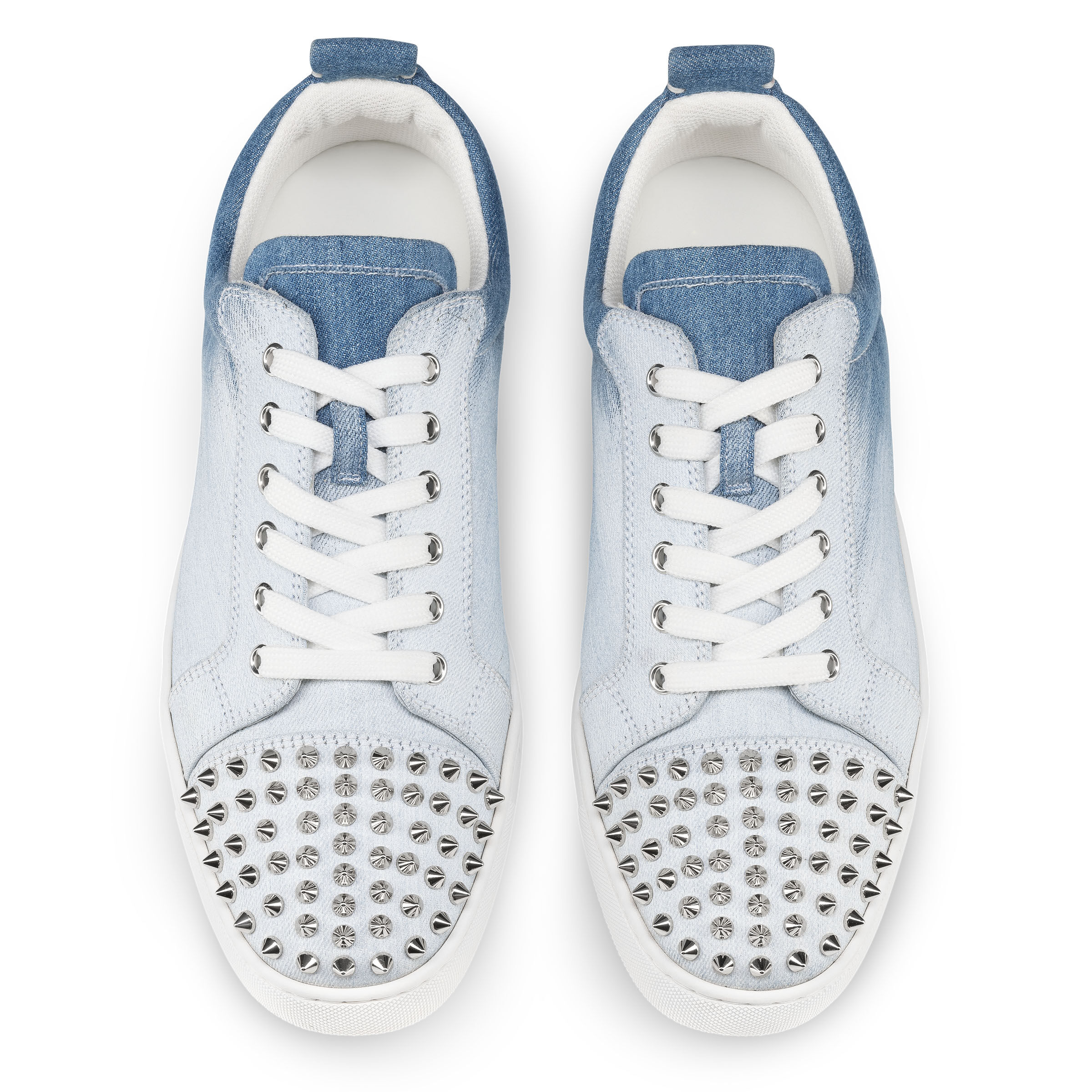 Louis Junior Spikes ブルー コットン - Shoes - Men - Christian Louboutin