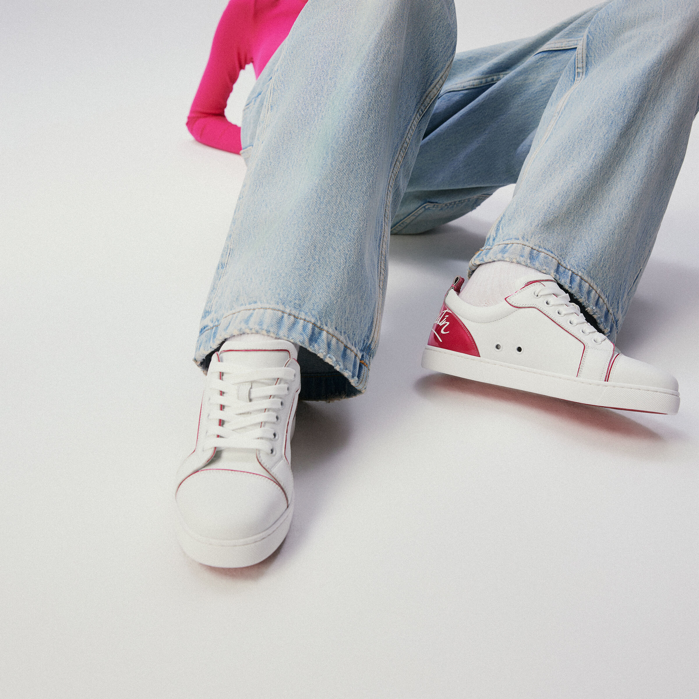【完売必至】ルブタン■Fun Louis Junior スニーカー Fun Louis Junior - Sneakers - Smooth calf leather - White