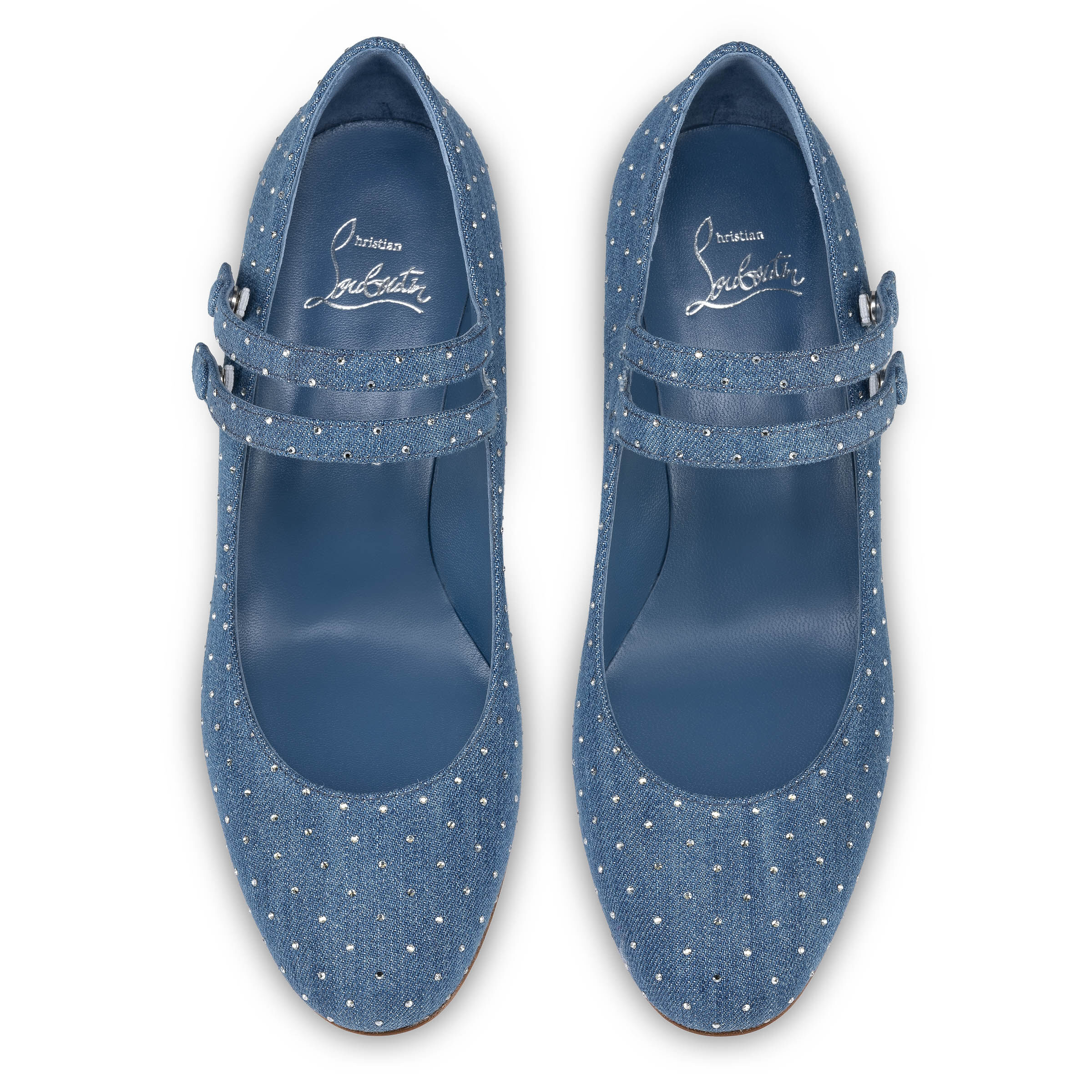 Miss Jane Plum Strass 55 ブルー コットン - Shoes - Women - Christian Louboutin