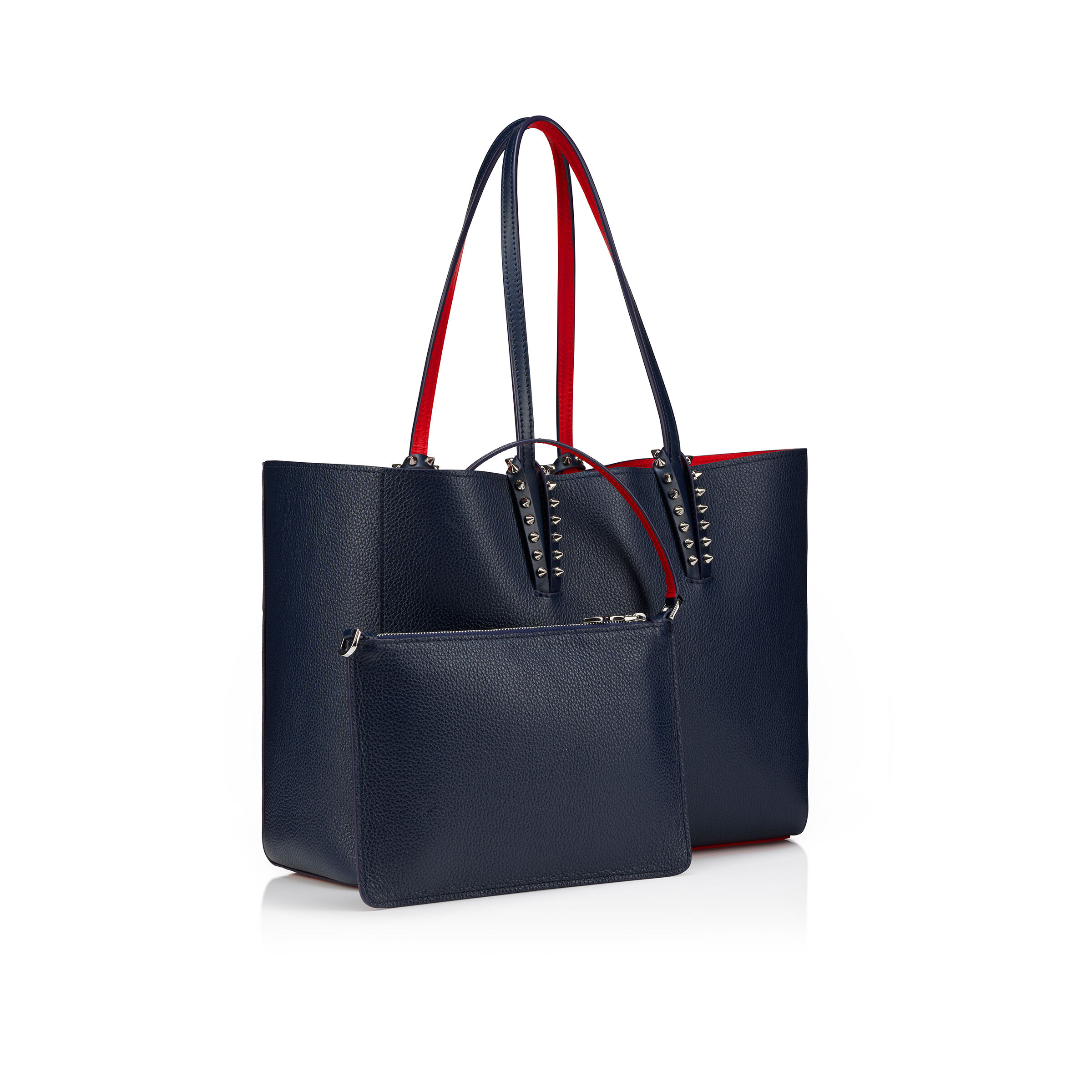 Cabata small - トートバッグ - カーフレザー - ネイビー