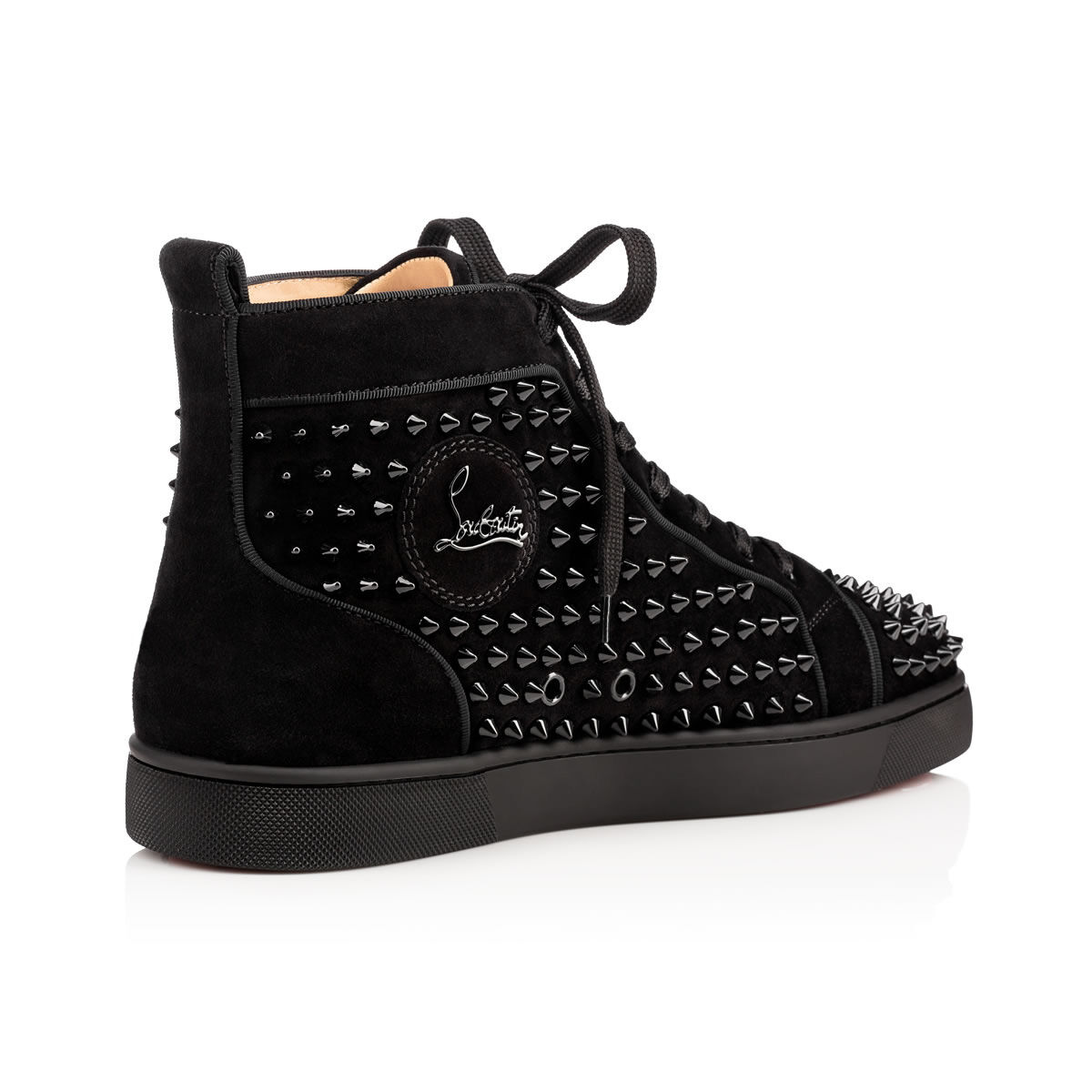 Louis - Sneakers - Suede calf and spikes - Black - Christian