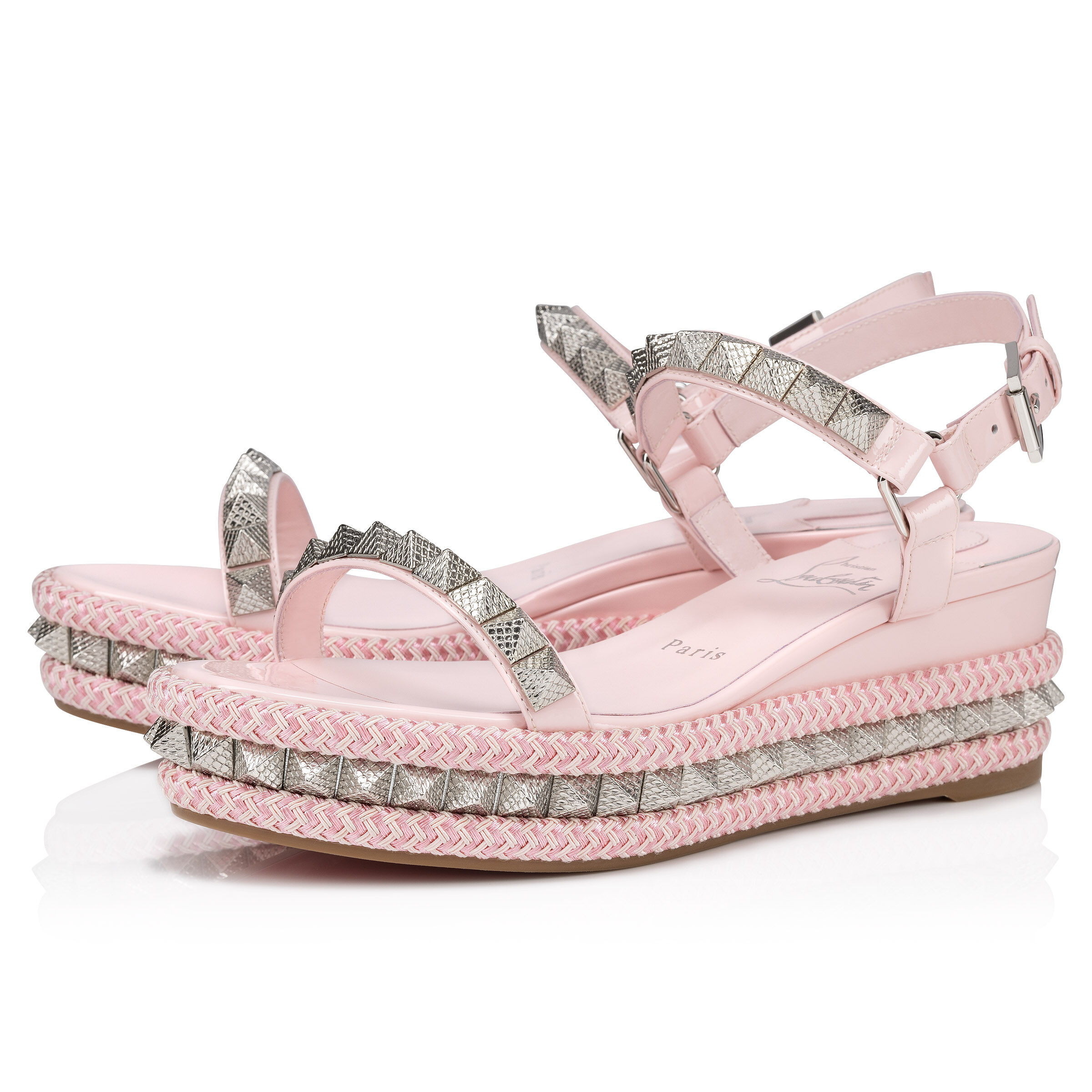 Pyraclou - 60 mm エスパドリーユ - パテントレザー - ピンク - ウィメンズ - Christian Louboutin