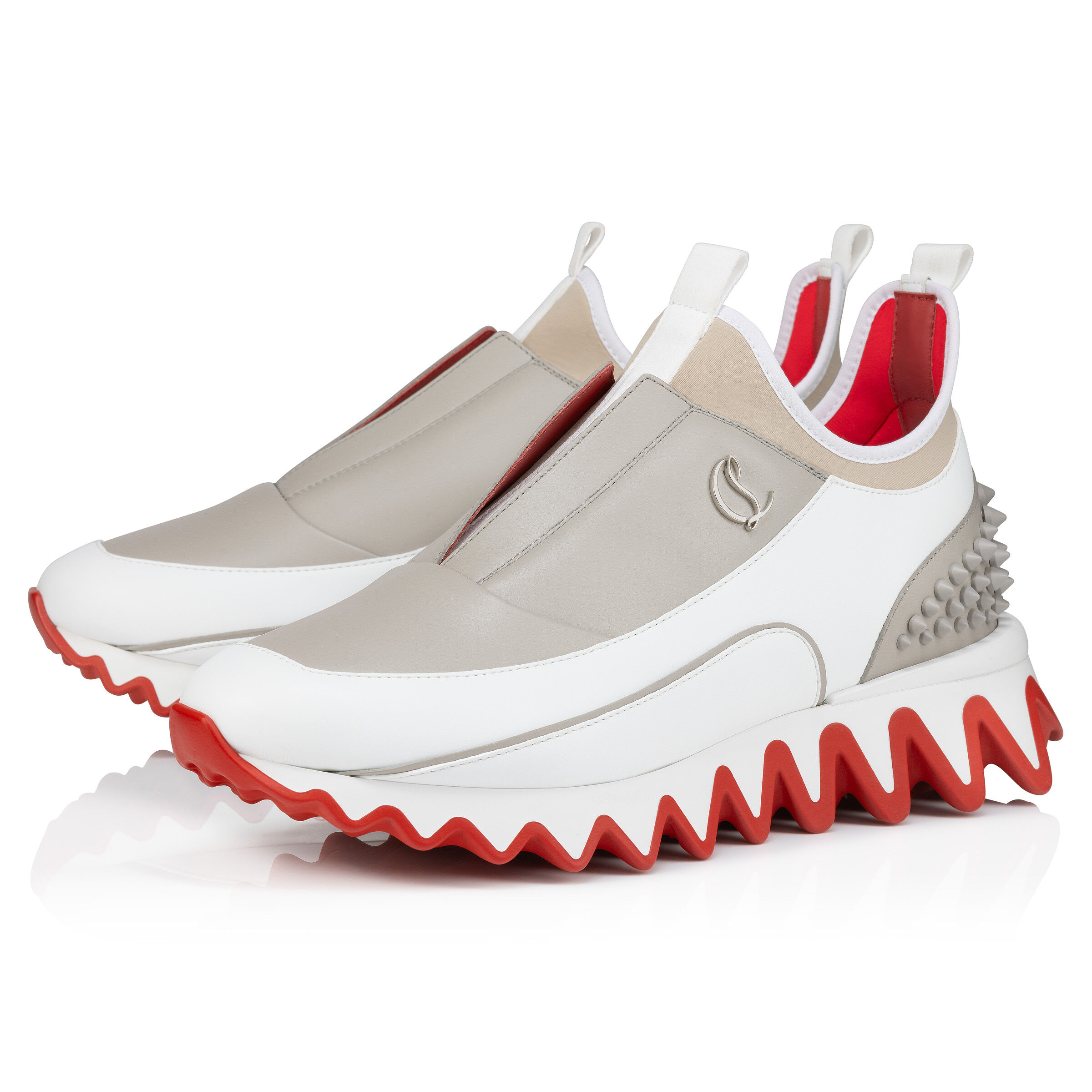 美品 LOUIS FLAT PYTHON LUC/SPIKES メンズ