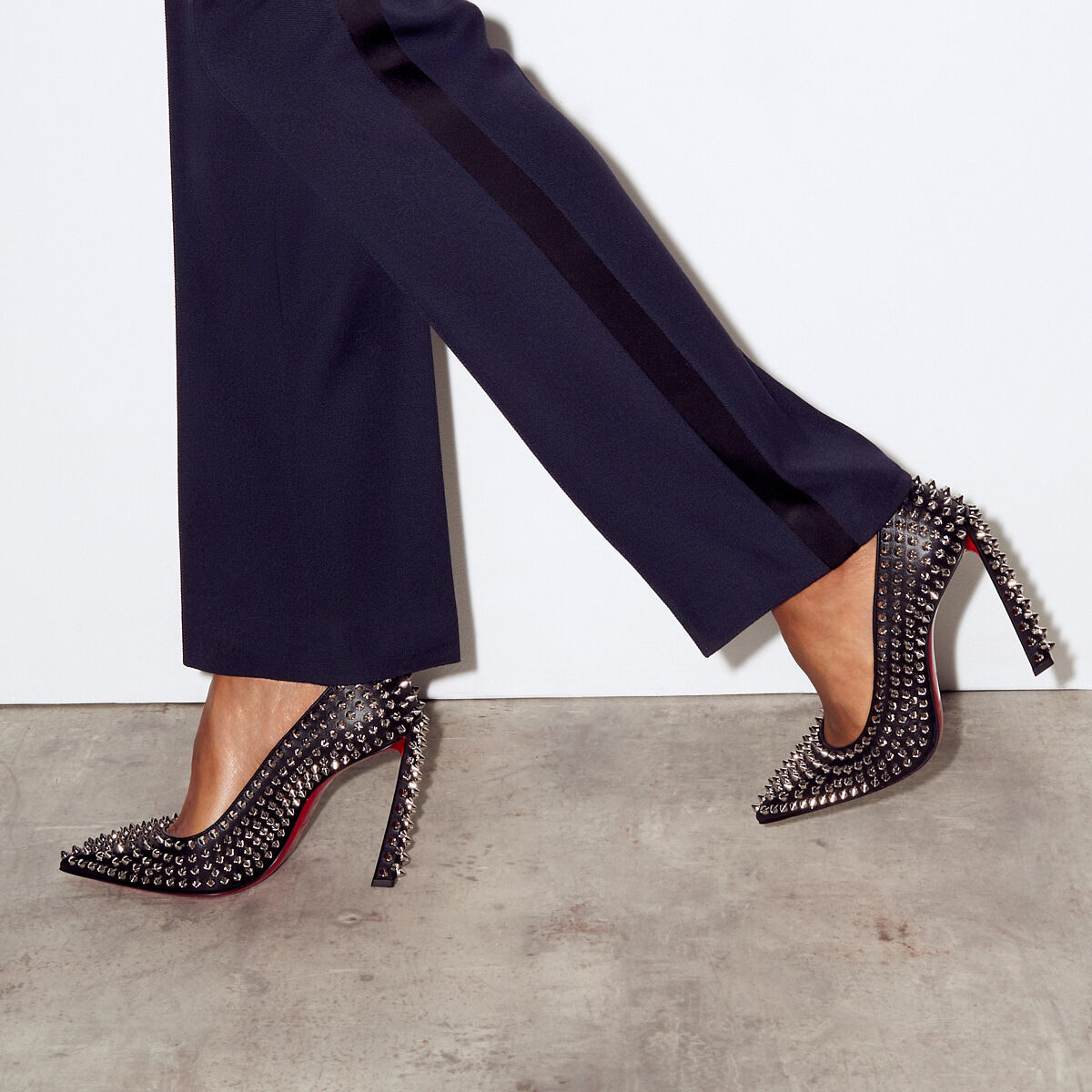 Condora Spikes - 100 mm パンプス - ナッパレザー - ブラック - ウィメンズ - Christian Louboutin