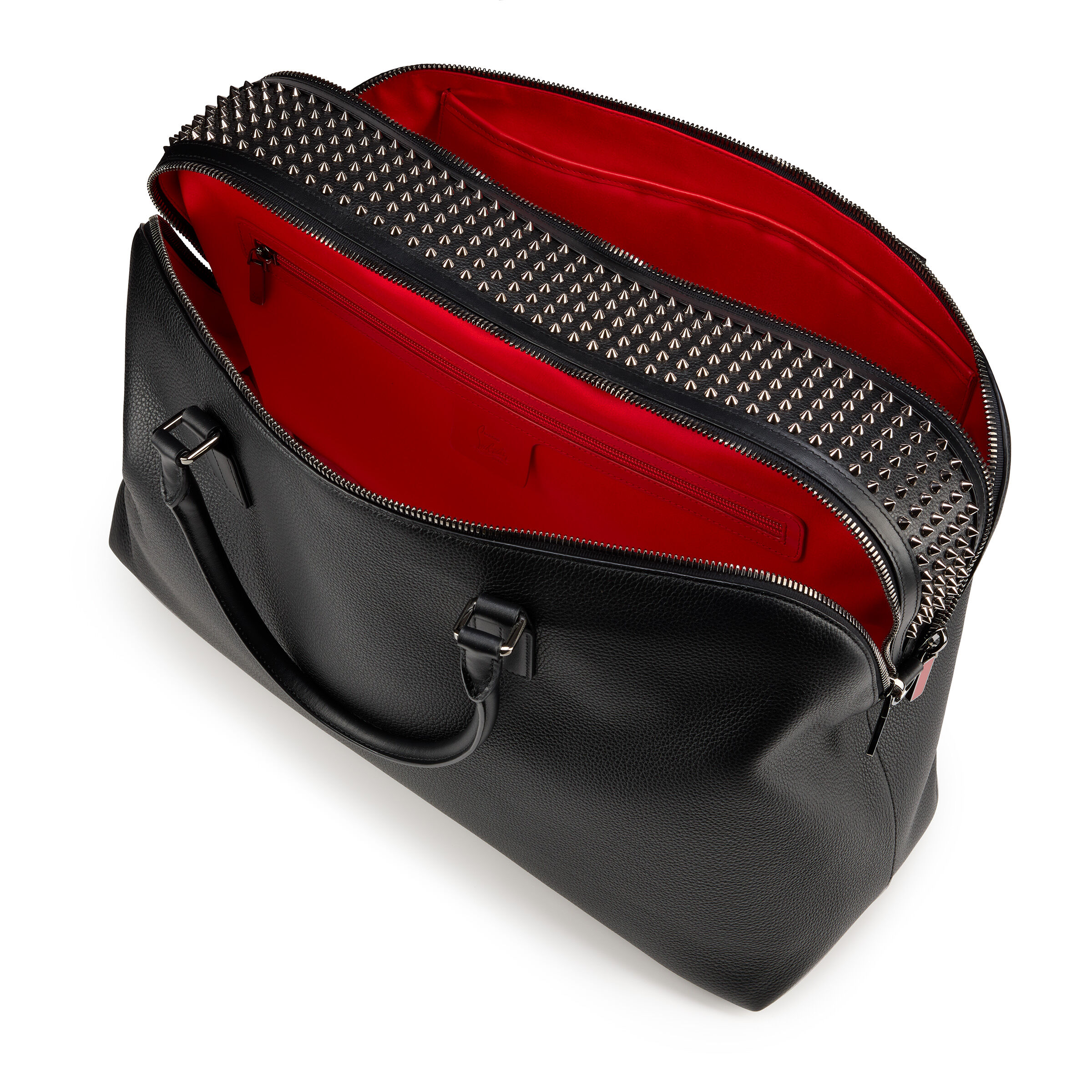 直営店Christian Louboutinファンキートラベルバッグカーフ黒 Funky - Pouch - Calf leather and spikes - Black - Christian