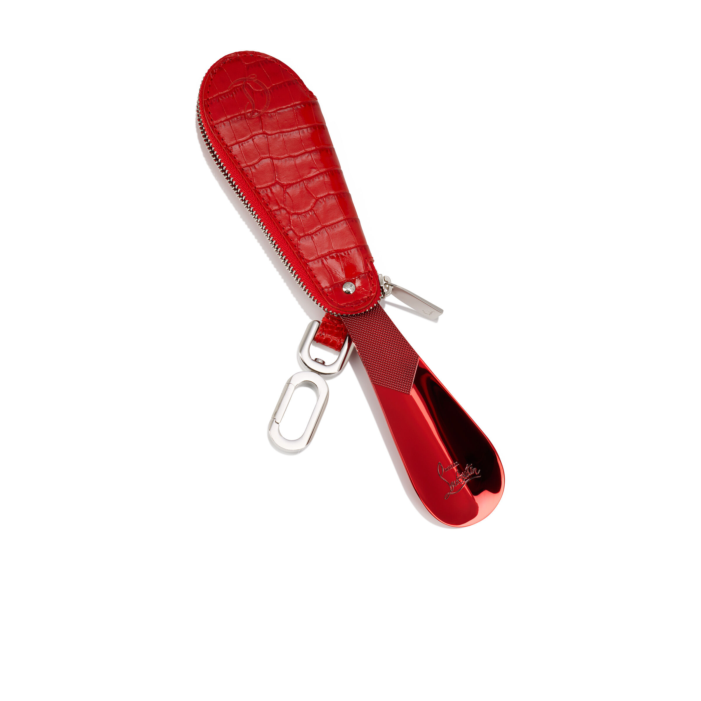 Christian Louboutin クリスチャンルブタン シューホーン Mooncrest - 靴べらキーホルダー - カーフレザー - レッド - Christian