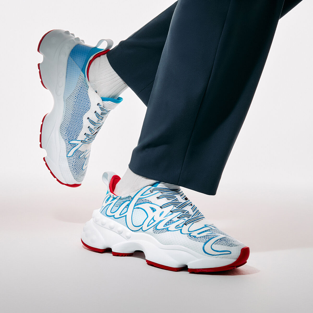 アメージングタイランド・グランドセール メッシュ ブルー Rocknrun - Louboutin Christian - Men - Shoes 靴
