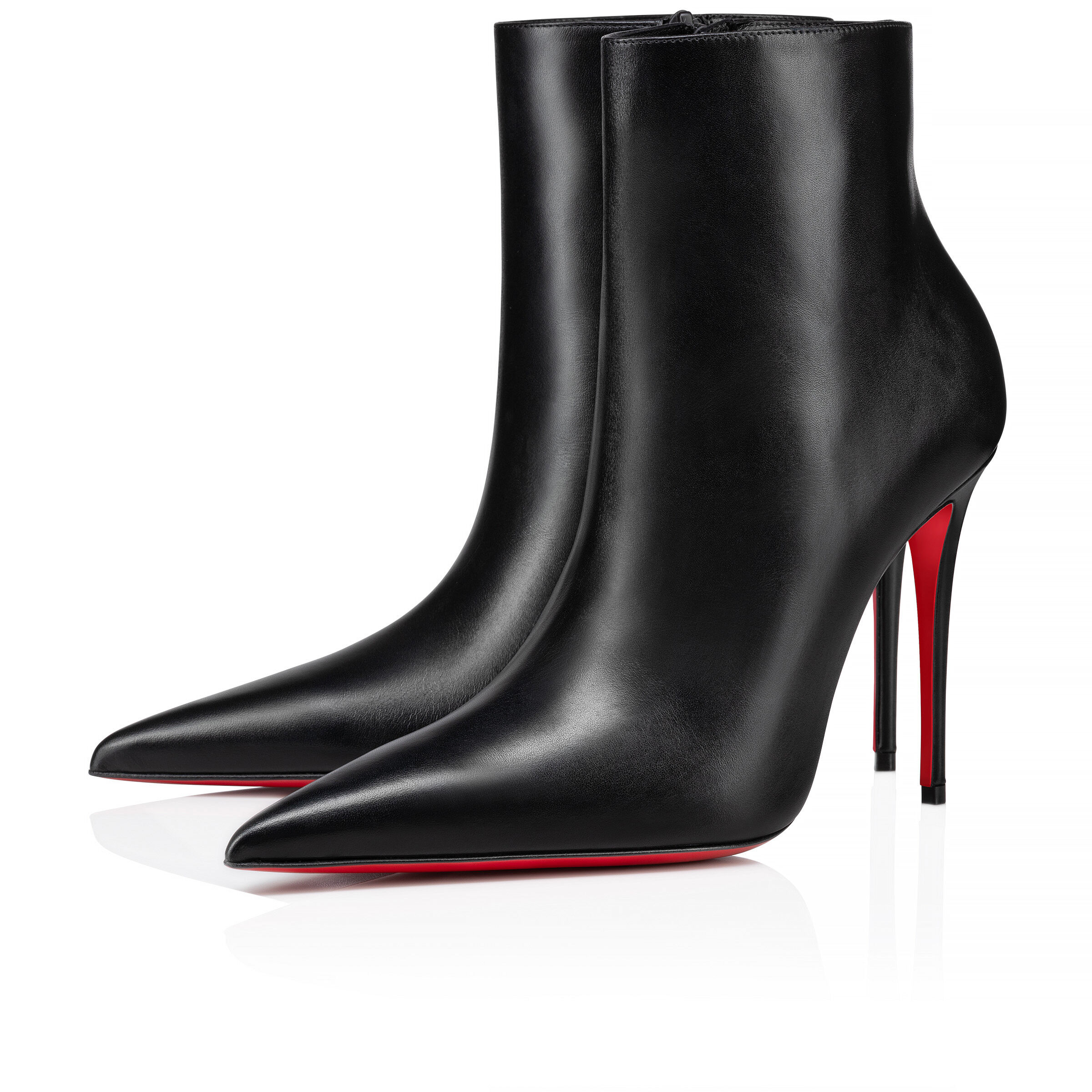 美品 Louboutin ハイヒールブーツ スタッズ レザー×スエード