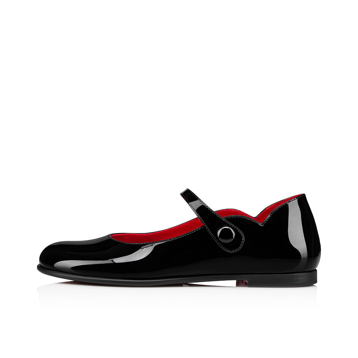 Christian Louboutinスタッズ バレエシューズ 23cm Chickito W - レースアップ - パテントレザー - ブラック