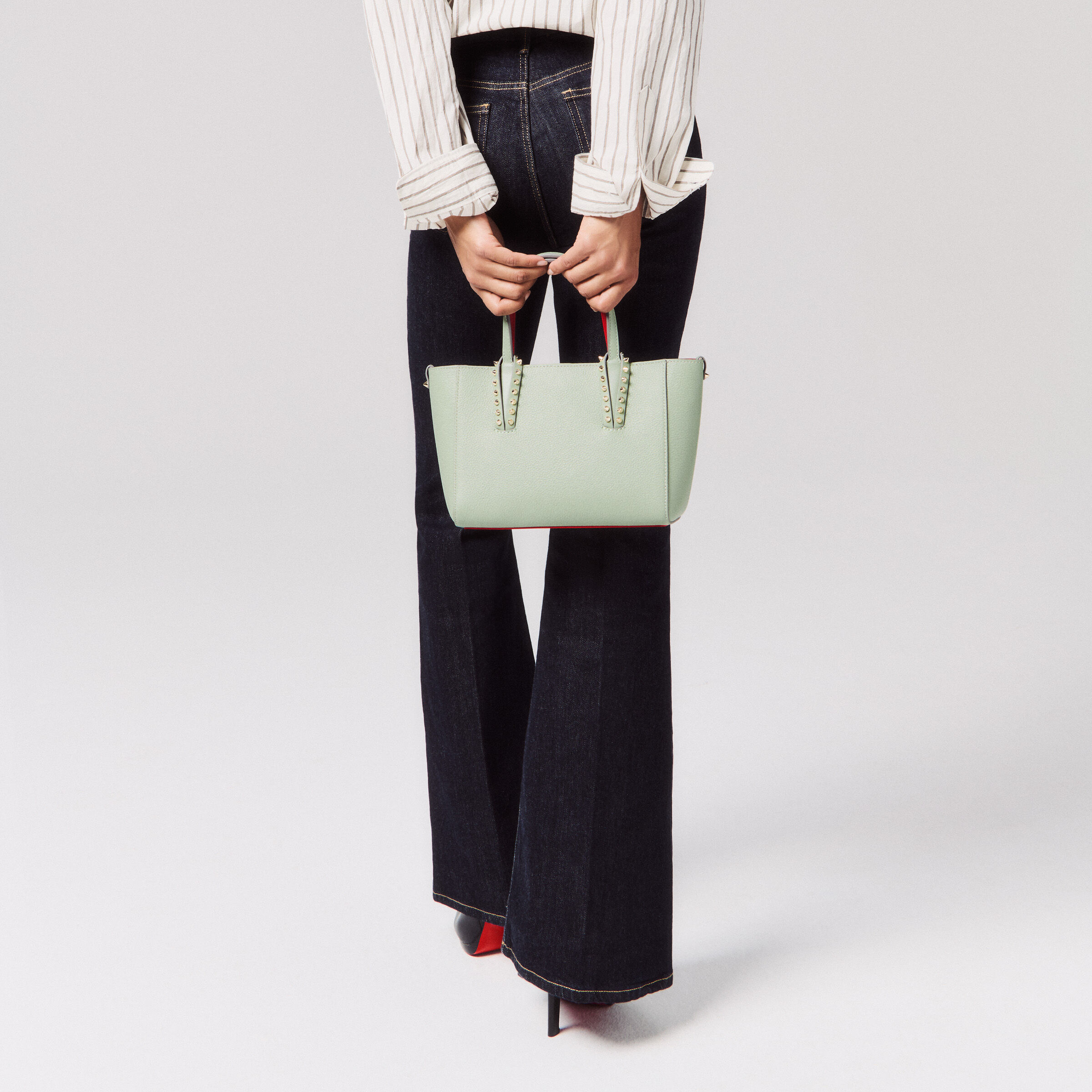 Cabata mini - トートバッグ - カーフレザー - グリーン - Christian