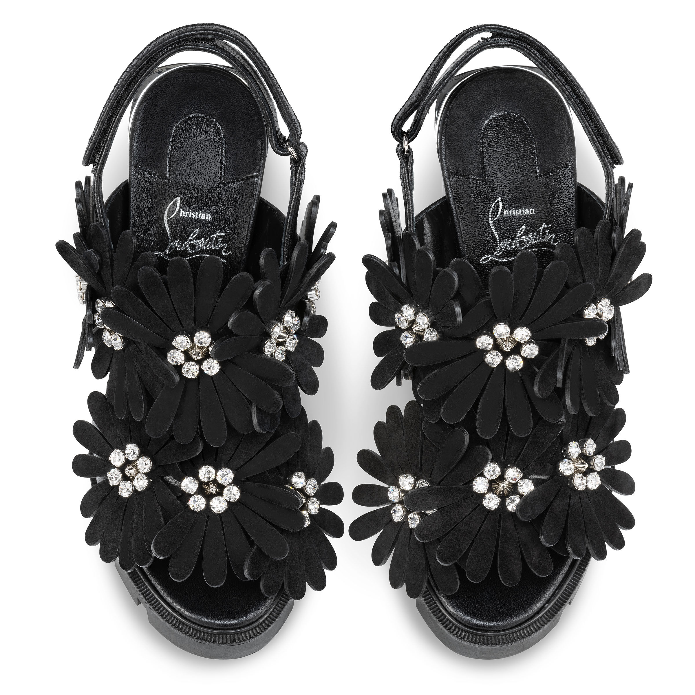 Floralou - 100 mm サンダル - ナッパレザー - ブラック - ウィメンズ - Christian Louboutin