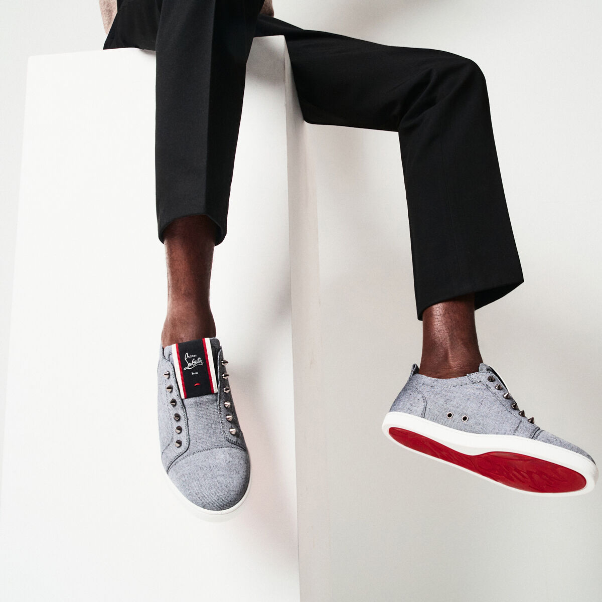 F.A.V Fique A Vontade - スリッポン - ファブリック - グレー - メンズ - Christian Louboutin