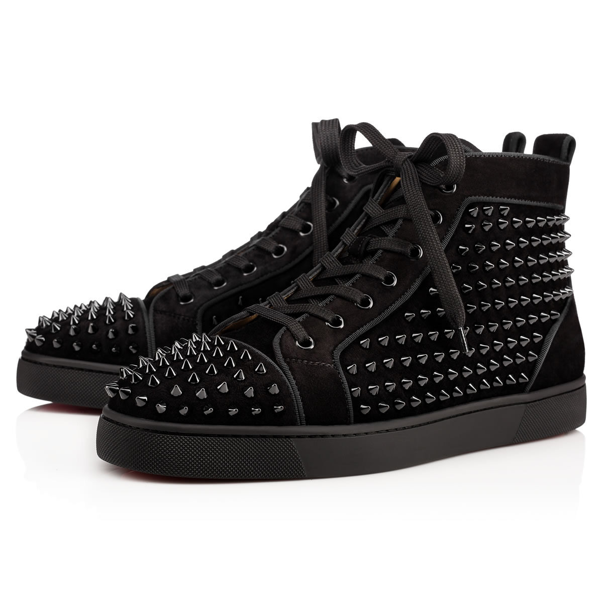 Christian Louboutin スニーカー Louis - Sneakers - Suede calf and spikes - Black - Christian