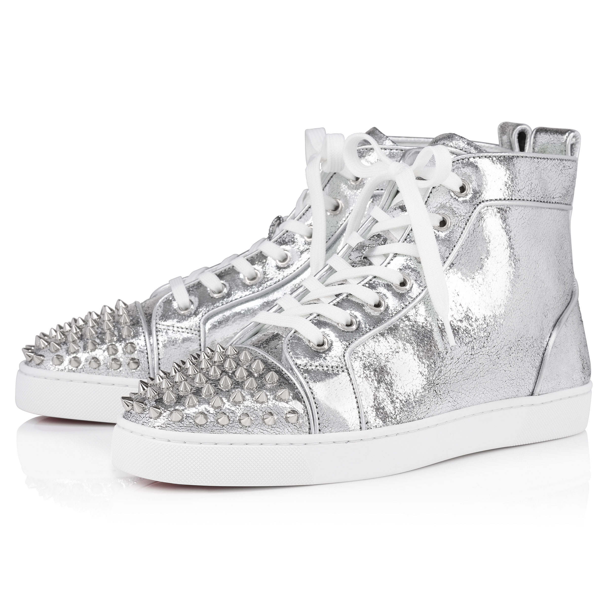 【超特価sale開催】  Lou Spikes - スニーカー - レザー - シルバー - メンズ 靴