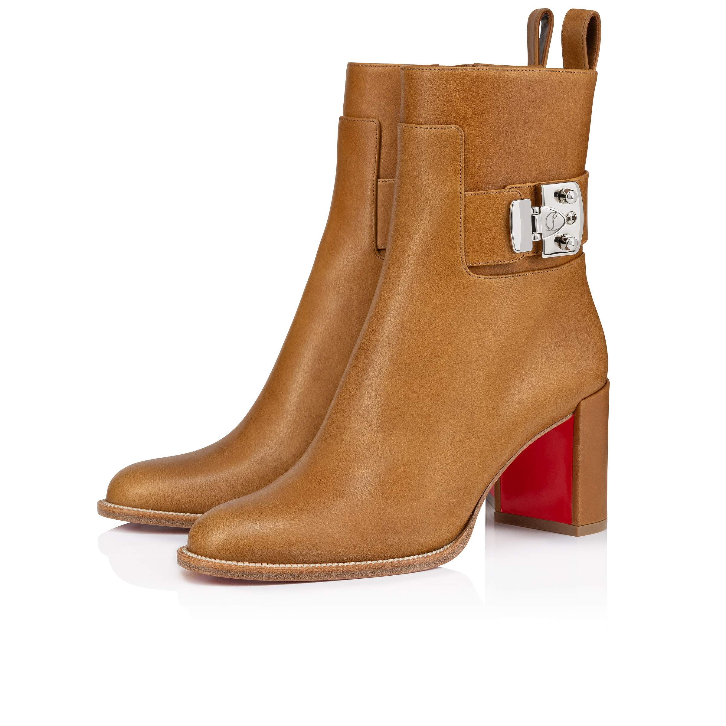 Booty Lock - ローブーツ - カーフレザー - ブラウン - ウィメンズ - Christian Louboutin