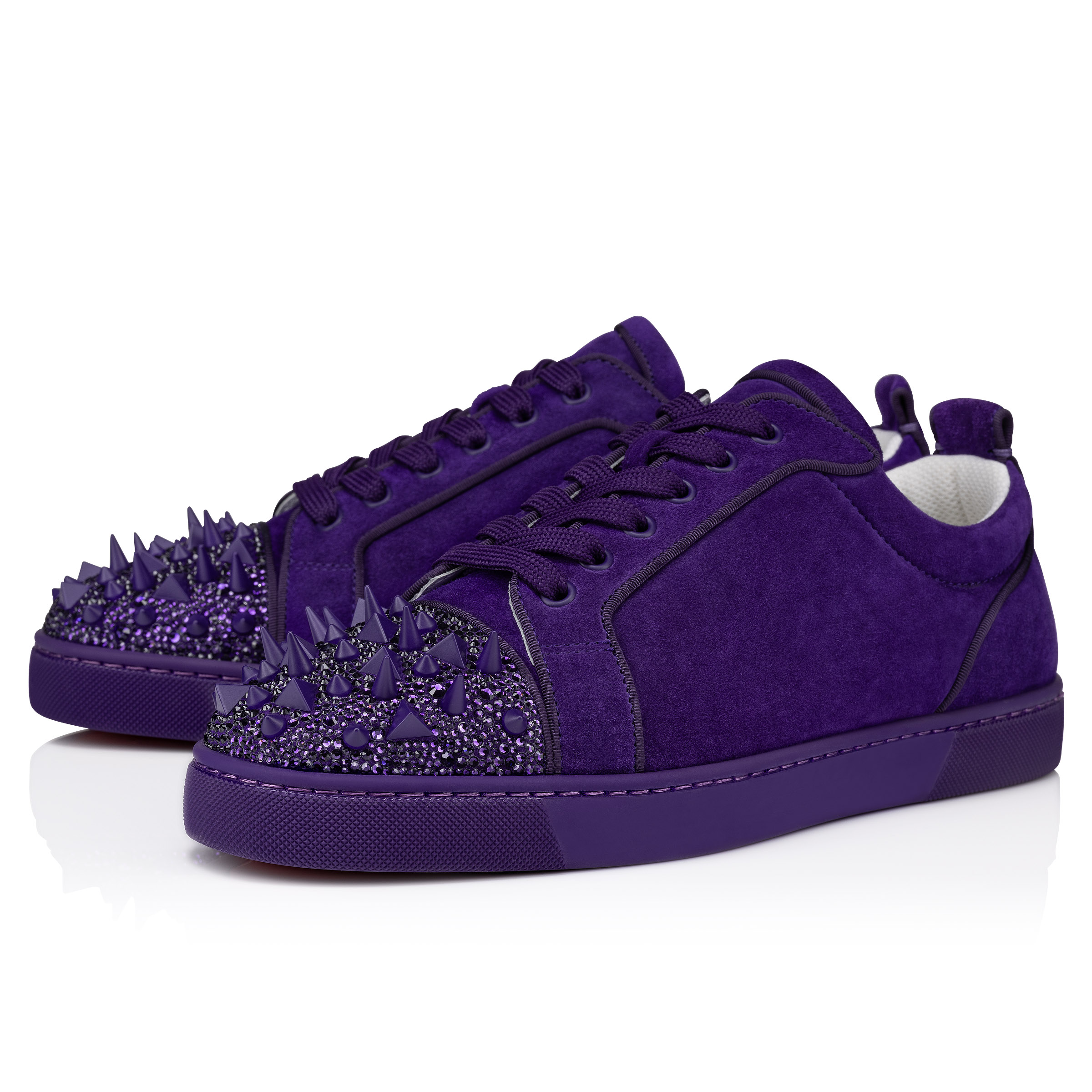 Louis Junior P Pik Pik Strass - スニーカー - ヴーベロア（スエード） - パープル - メンズ - Christian  Louboutin