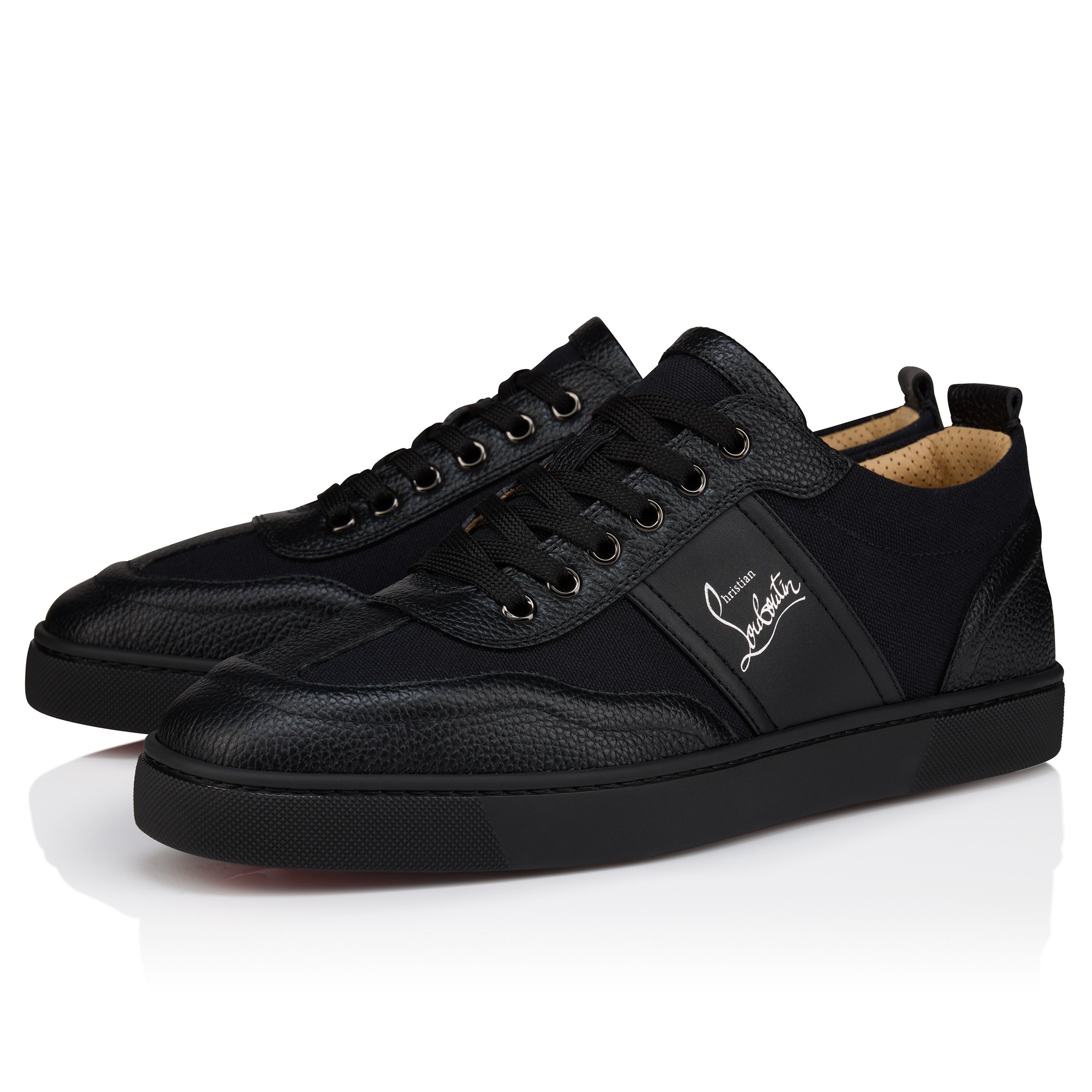 すぐ届く♪Christian Louboutin*Reteroメンズスニーカーロゴ付き スニーカー - カーフレザー - ブラック - メンズ