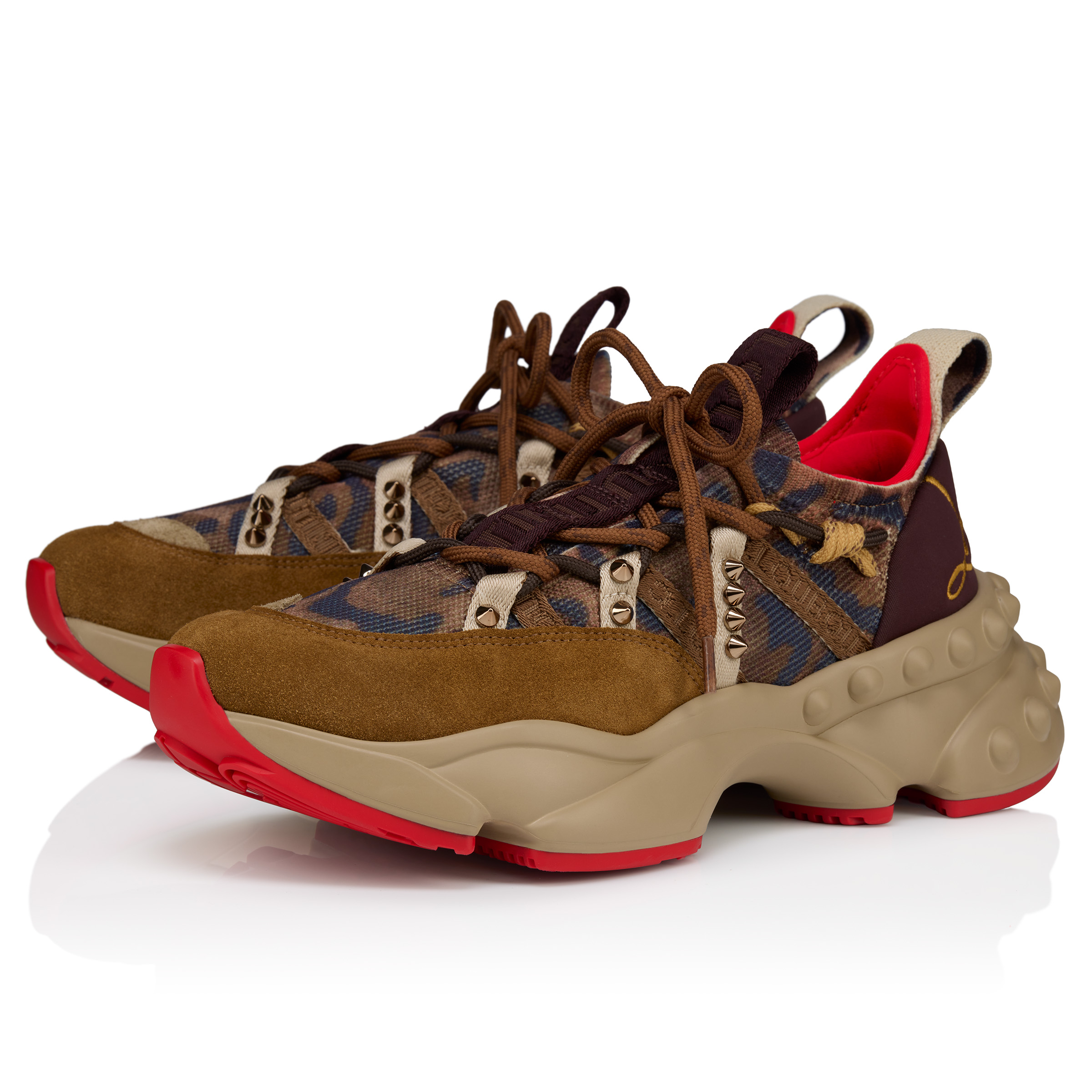 クリスチャンルブタン レオパードスワロ スニーカー 茶色 スニーカー レオパード（ヒョウ柄） Christian Louboutin(クリスチャン