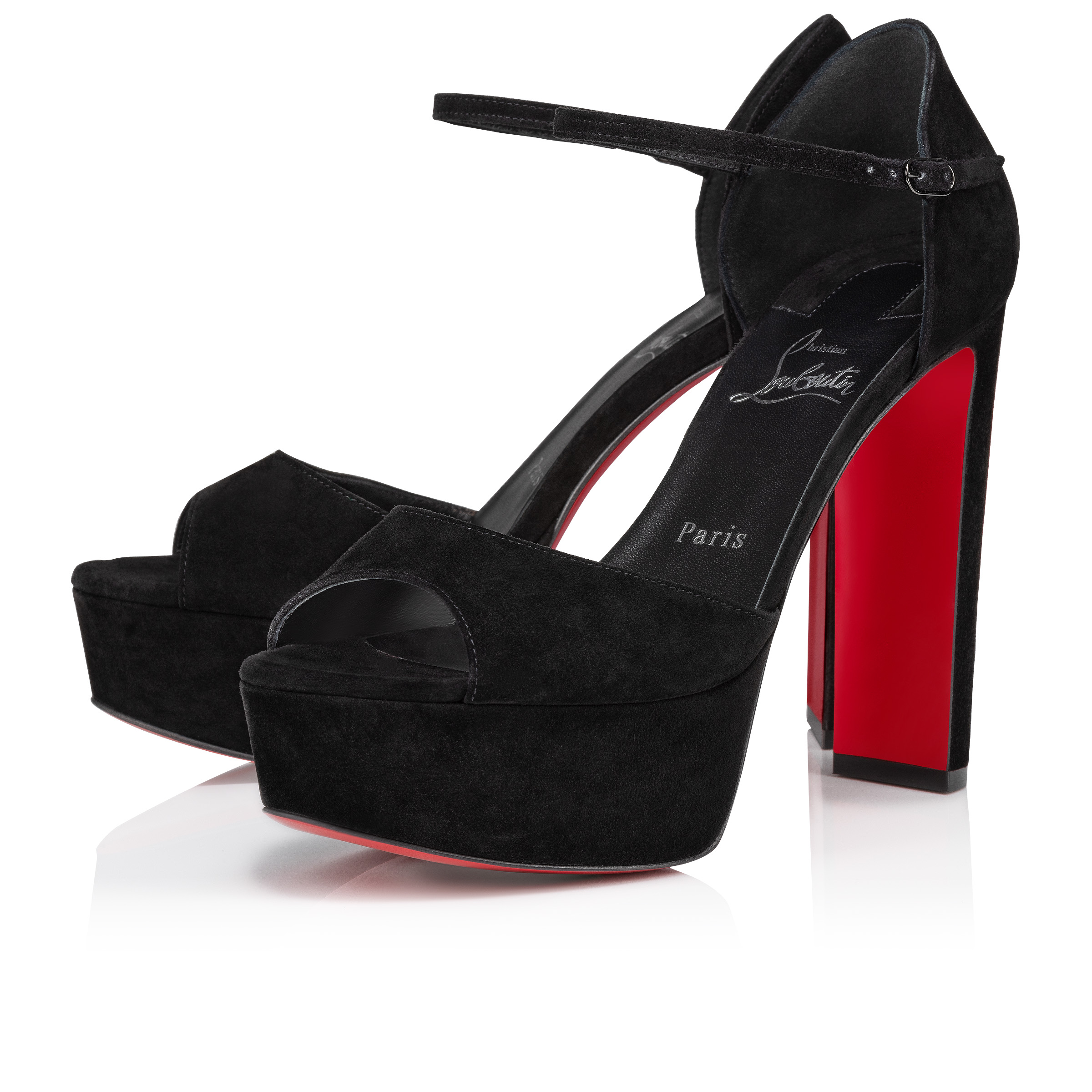 Christian Louboutin 黒 スエード サンダル 37.5|サンダル Christian Louboutin 黒 スエード サンダル 37.5|サンダル