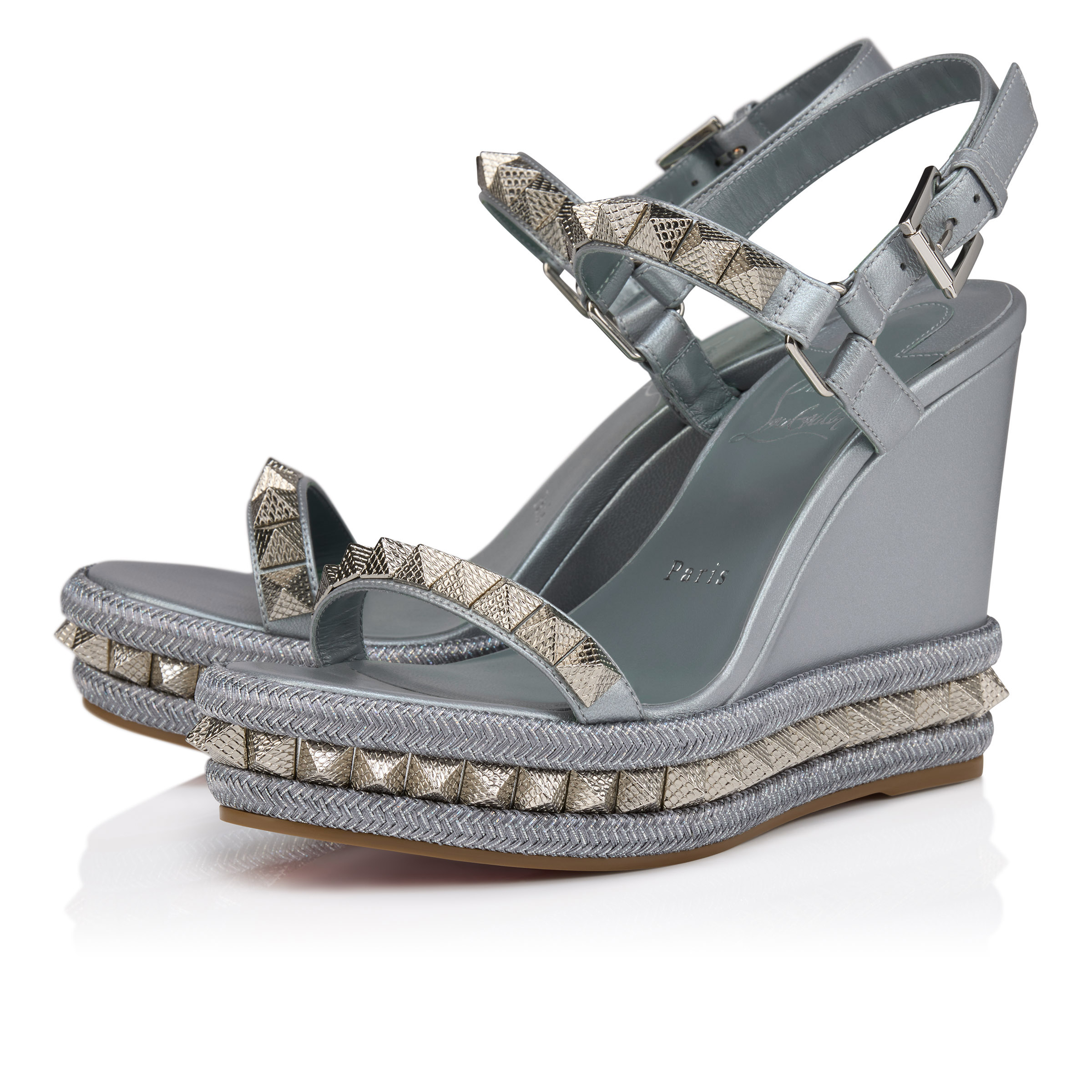 関税込■Christian Louboutin■レザー ウェッジ エスパドリーユ Christian Louboutin クリスチャンルブタン リボン ウェッジ