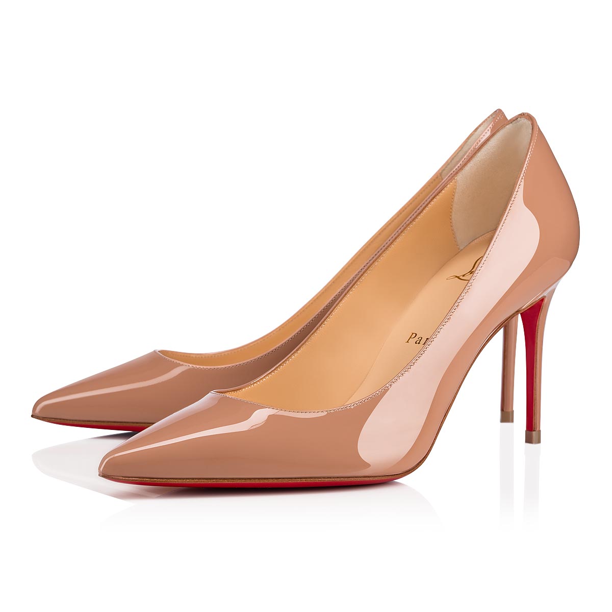 Christian Louboutin ハイヒール ベージュ/ホワイト/レッド Kate 85 ベージュ パテントレザー - Shoes - Women - Christian Louboutin