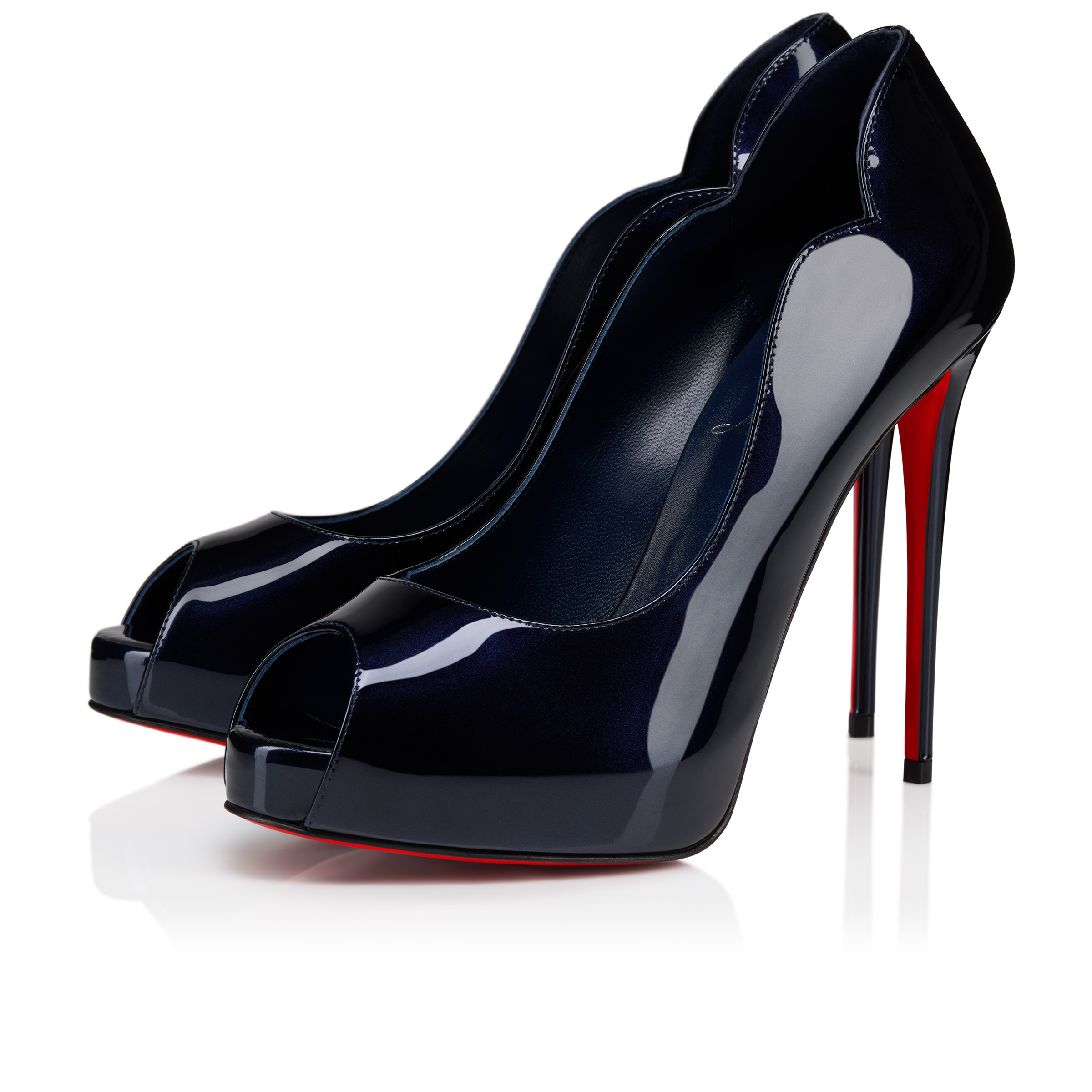 【美品】Christian Louboutin☆パンプス☆22cm☆ネイビー☆ 120 mm - パテントレザー - ネイビー - ウィメンズ