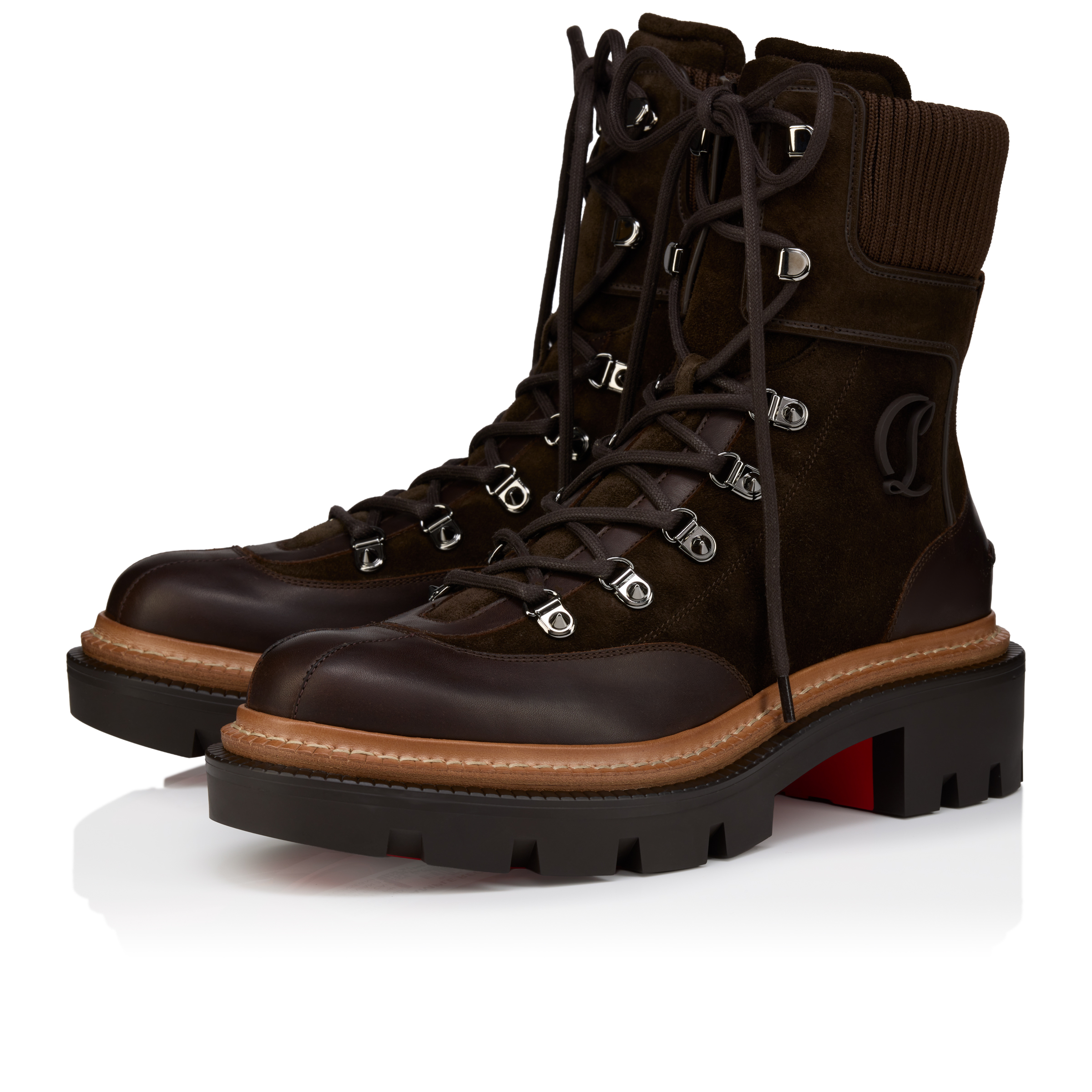 CHRISTIAN LOUBOUTIN レザーアンクルブーツ Armandine College - ブーツ - カーフレザー - ブラウン - メンズ