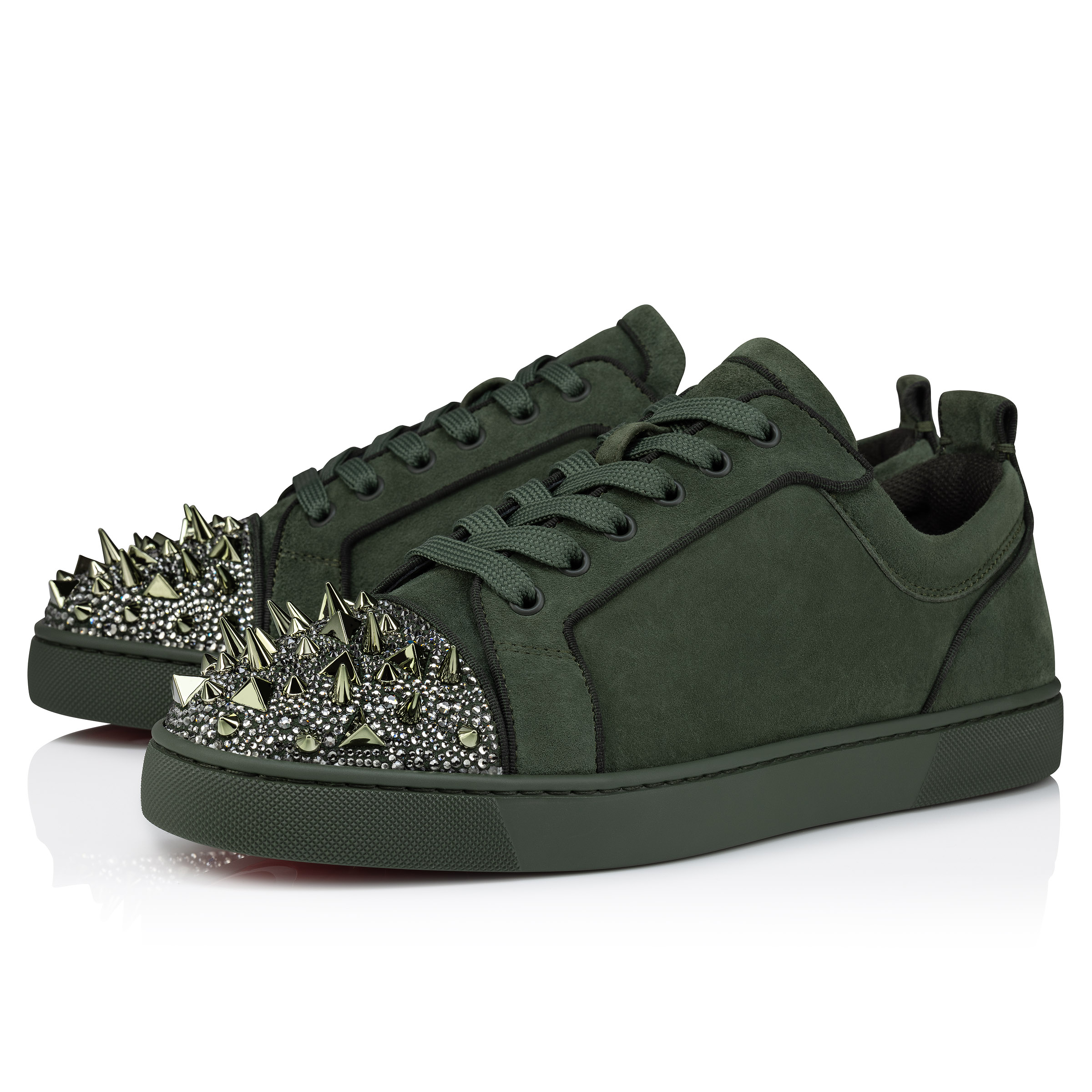 Louis Junior P Pik Pik Strass グリーン ヴーベロア（スエード） - Shoes - Men - Christian  Louboutin